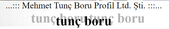 Mehmet Tunç Boru Profil